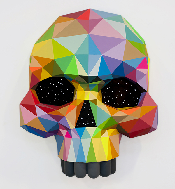 ART MADRID'18 Okuda San Miguel_Kaleidoscope skull_ sculpture