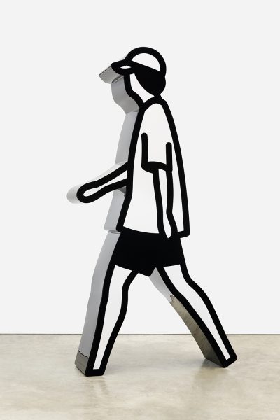 Julian Opie. Black cap. 2023. Auto paint on aluminium